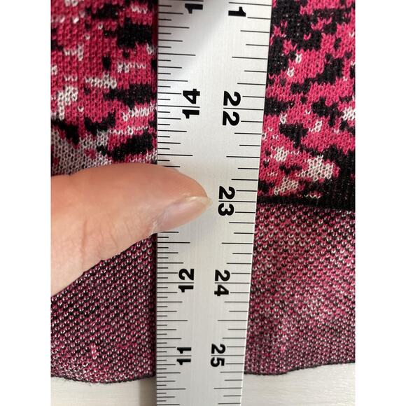 DKNY Sweater Womens Small Pink Black Snake Print Crewneck Long Sleeve Knit - Picture 4 of 10